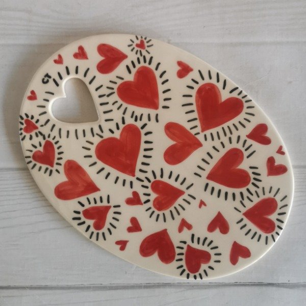 Producto - Tabla ovalada Corazones