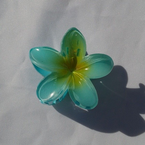 Producto - Broche flor celeste y verde