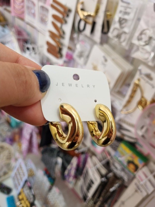 Producto - Aros Chunky Irregular Dorados