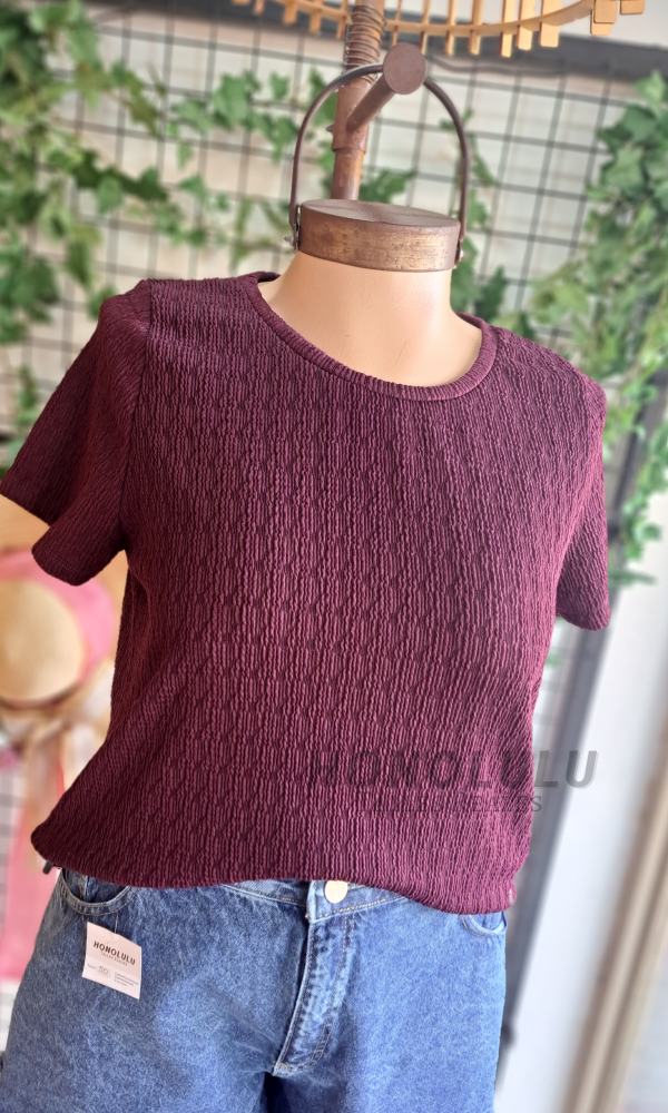 Producto - Remera Texturada Bordo