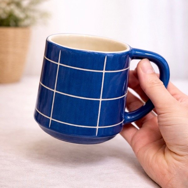 Producto - Taza cuadrícula Azul