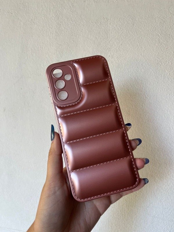 Producto - A15 y a25 funda puffer rosa metalizada