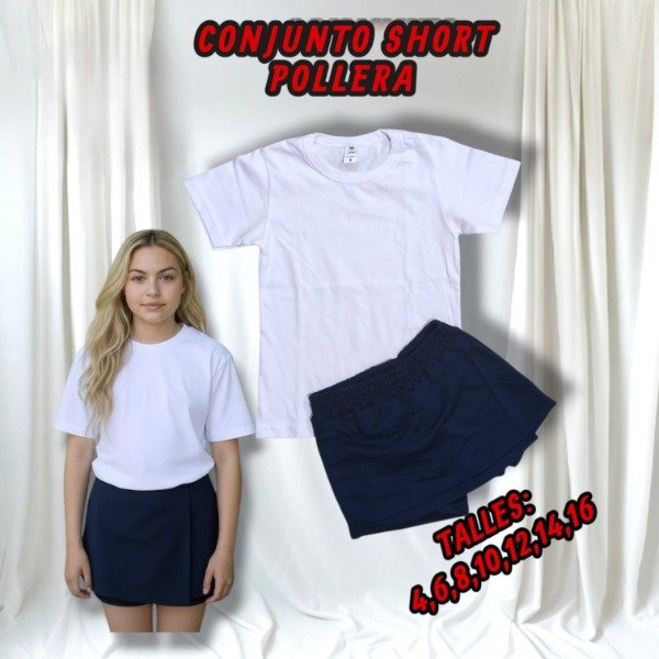 Producto - LINEA ESCOLAR Conjunto económico short pollera y remera