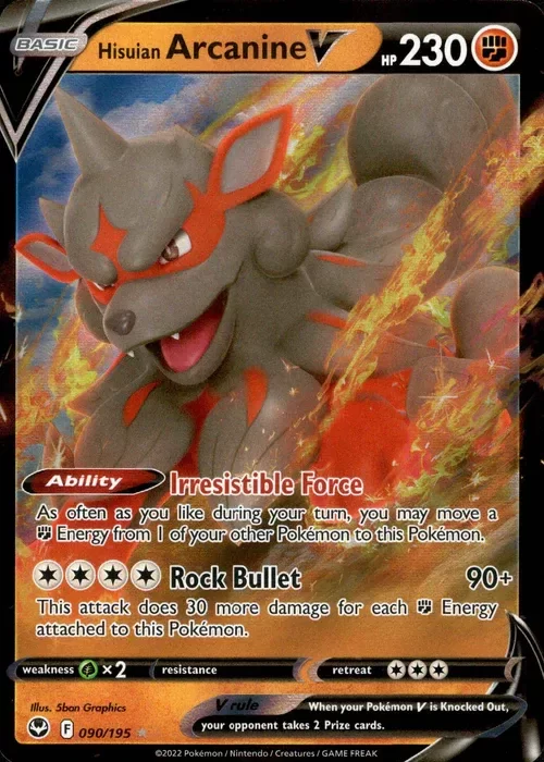 Producto - Hisuian Arcanine V - 090/195 - Silver Tempest - Holo