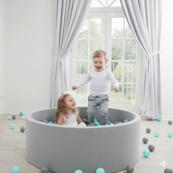 Producto - Pelotero mega 1 metro x 40 cm + 250 pelotitas Gris claro