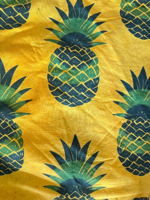 Producto - Manta circular ananá con pompón amarillo verde - 1