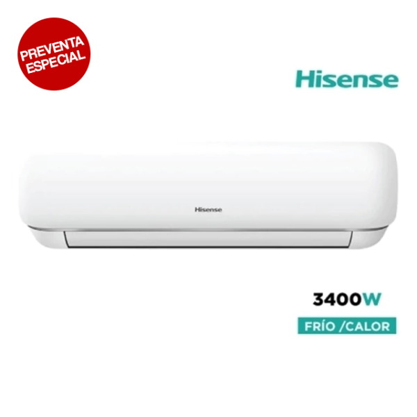 Producto - AIRE ACONDICIONADO SPLIT HISENSE 3400W F/C AS12HR4SVRKG03P (sin descuento)