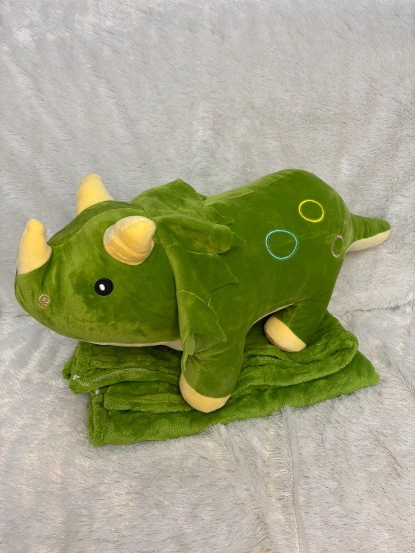 Producto - Peluche dinosaurio triceratops verde 3 en 1