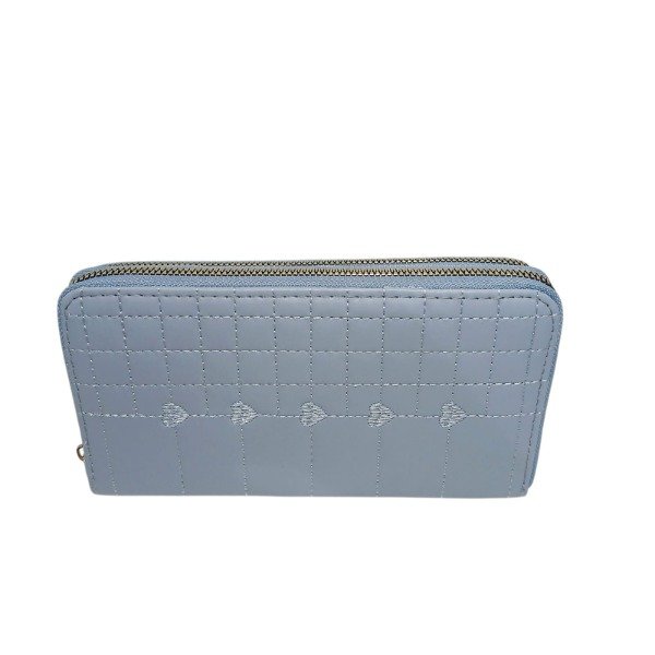 Producto - Billetera Doble cierre Celeste Corazones