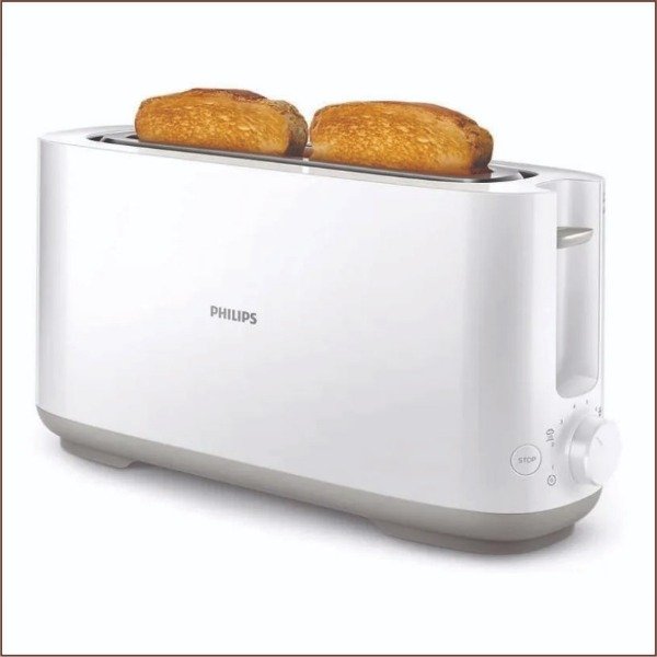 Producto - Tostadora eléctrica 8 niveles Philips ranura grande Hd2590/00 color blanco