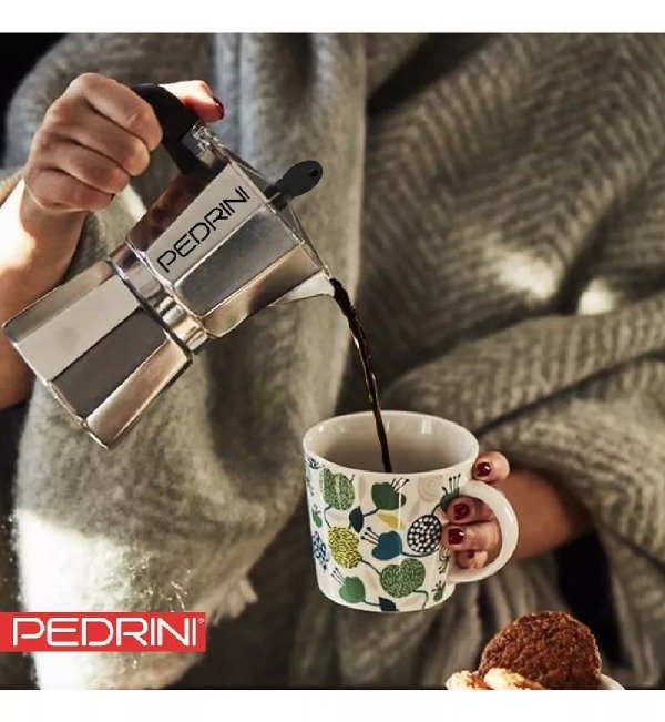 Producto - Cafetera 3 Pocillos Pedrini Italiana Moka Aluminio Original
