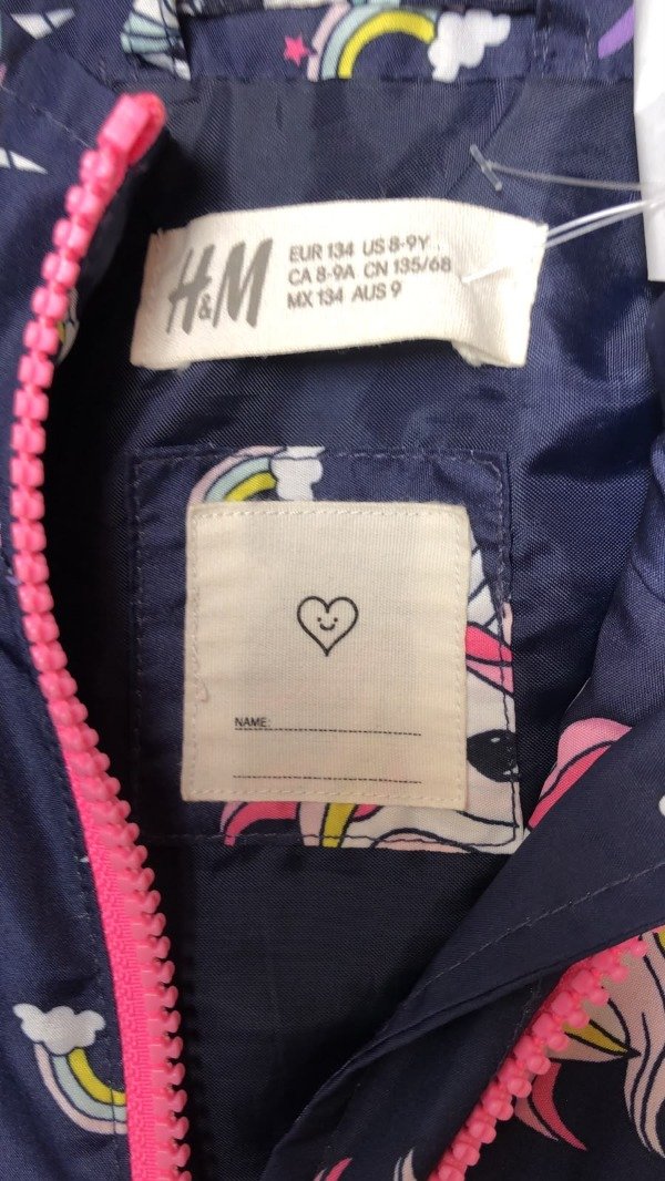 Producto - Rompevientos azul con unicornios HyM 8 años - 2