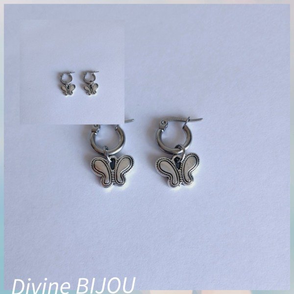 Producto - Argollitas minis con Mariposas A.Q