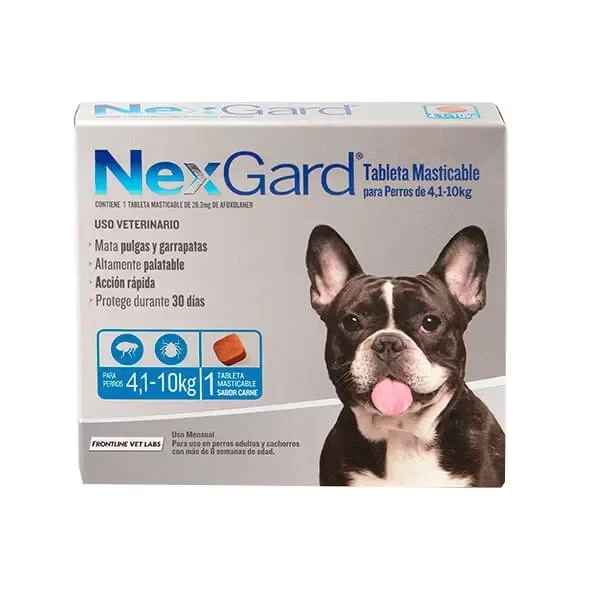 Producto - Pastilla antipulgas y garrapatas NexGard para perros de 4kg a 10kg