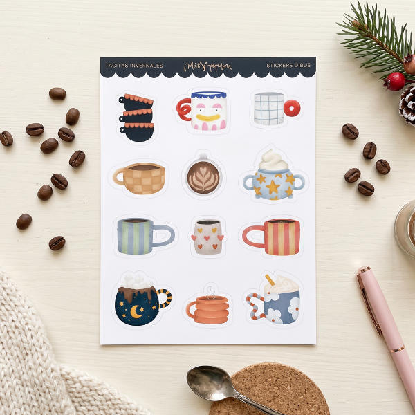 Producto - Stickers Tacitas Invernales