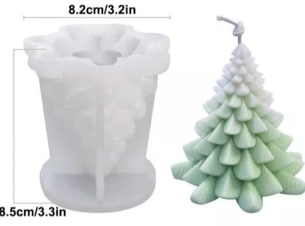 Producto - Molde Silicona Arbolito de Navidad Grande Hojas Rayadas - 1