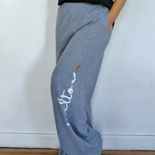 Producto - Pantalon Suelto Gris Melange