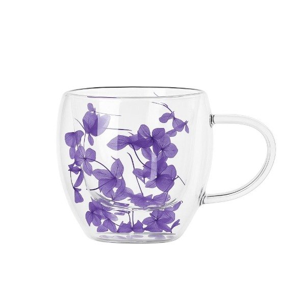 Producto - Taza doble pared vidrio 250ml Violeta