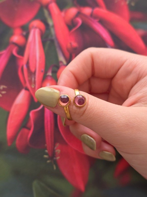 Producto - anillo polka dot - durazno