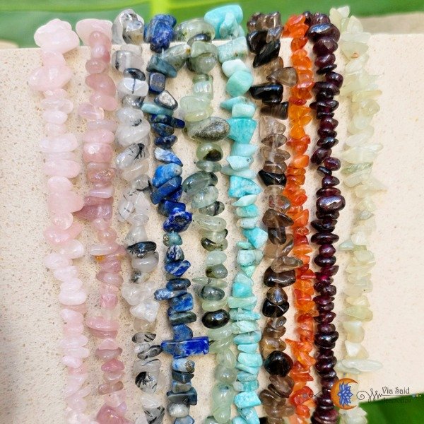 Producto - Collar "Wahi" - Piedras naturales en escalla y Acero