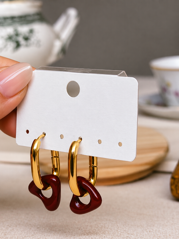 Producto - AROS Rectangulares con corazón de acrílico