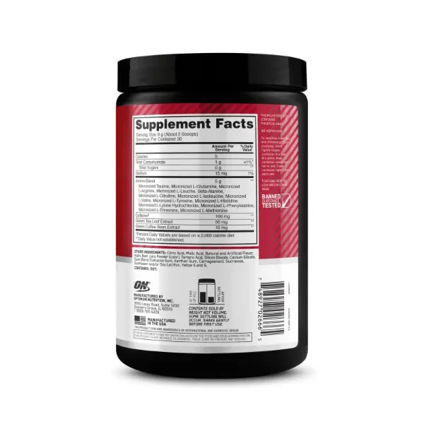 Producto - Essential Amino Energy Optimum Nutrition 30 Serv + Oxido Nitrico - 3