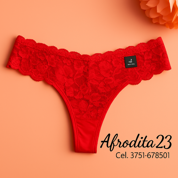 Producto - Culottin cola less en puntilla roja T1 Cod A5-57