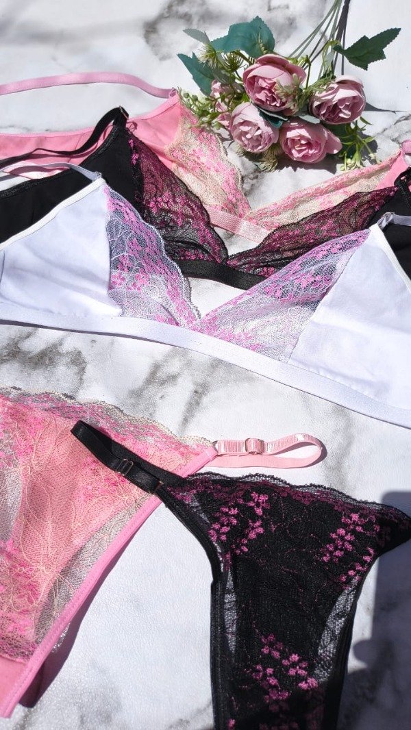 Producto - Conjunto  bralette amanda - algodon + encaje