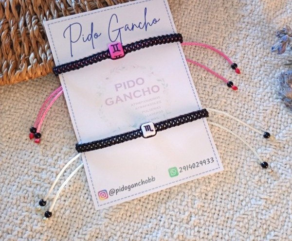 Producto - Pulsera trenzada combinada - signo del Zodíaco