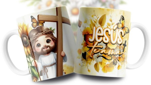 Producto - 1 Pocillo personalizado Jesús, animado