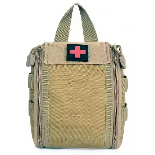 Producto - Botiquín Pouch Táctico con Sistema Molle Desplegable Coyote