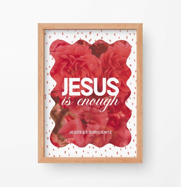 Producto - Cuadro "JESÚS ES SUFICIENTE" (ROSA OSCURO)