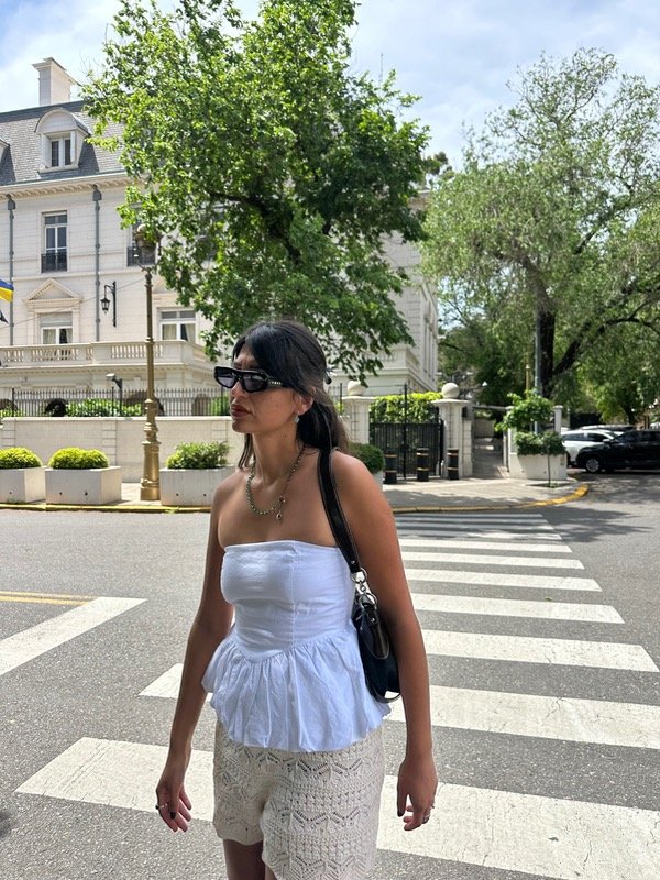 Producto - Top bandeau globo Stradivarius Talle M y L