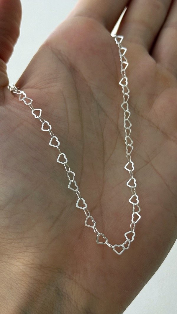 Producto - Choker eslabones corazones 40cm P925