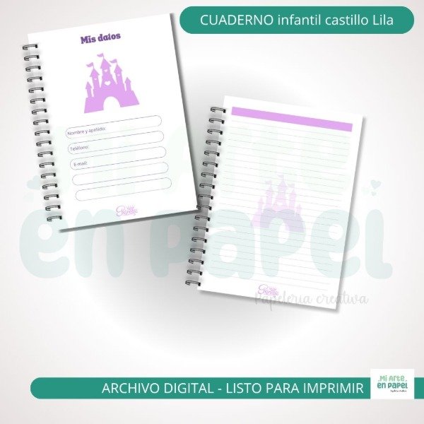 Producto - Interior cuaderno Castillo Lila