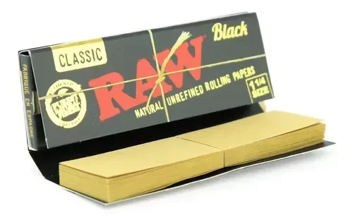 Producto - Papelillos Raw black con tips 78mm