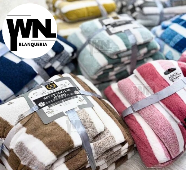 Producto - SET DE TOALLAS 3 PIEZAS RALLADOS