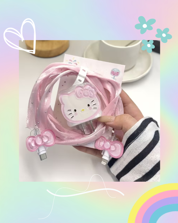 Producto - Protector de Cargador con Funda de Tela Hello Kitty