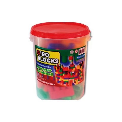 Producto - BALDE DE BLOQUES GIROBLOCKS X80 PIEZAS 28 CM JUGAR