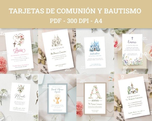 Producto - Tarjetas de comunión y Bautismo