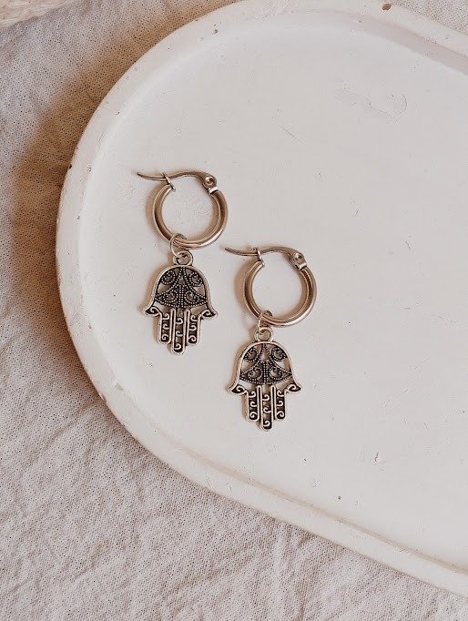 Producto - Argollas hamsa - Acero quirúrgico