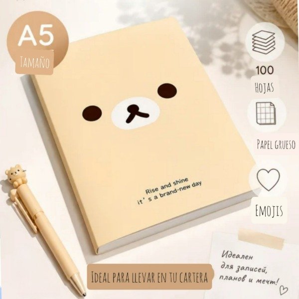 Producto - CUADERNO A5 KAWAII RILAKKUMA - 0