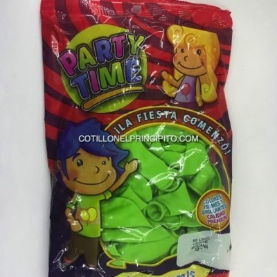 Producto - Globo Liso 9" Verde Manzana x50 Unidades Party Time