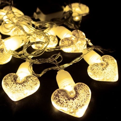Producto - Luces corazones multicolor 10 L luz cálida