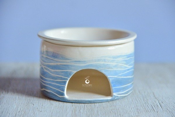 Producto - Hornillo de Autor para Aromaterapia - Diseño "Marítimo" Tallado