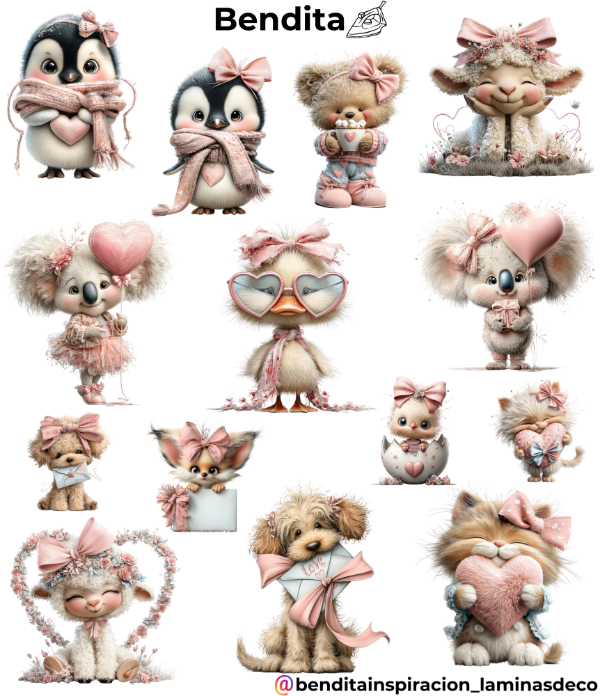 Producto - Bendita Plancha animalitos rosa y celeste