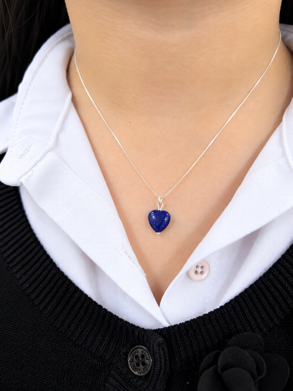 Producto - Conjunto con dije en corazón azul plata 925