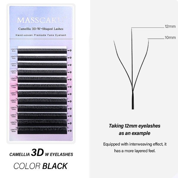 Producto - Pestañas tecnológicas Camellia 3D Mix 0.07D - Masscaku