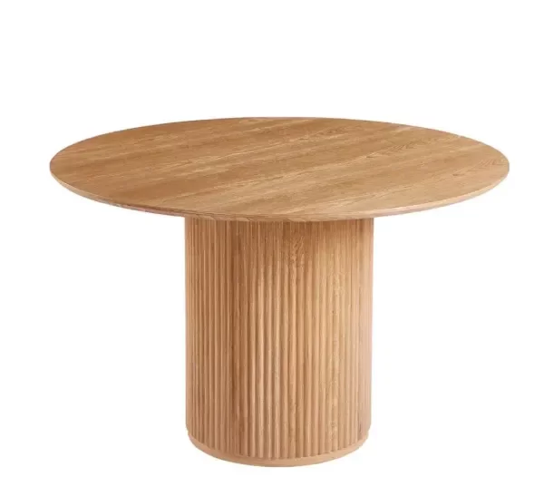 Producto - MESA CIRCULAR BASE VARILLADA 120 tono madera - 0