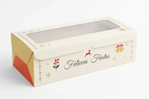 Producto - Caja para budín navideña 10.5x28x8.5